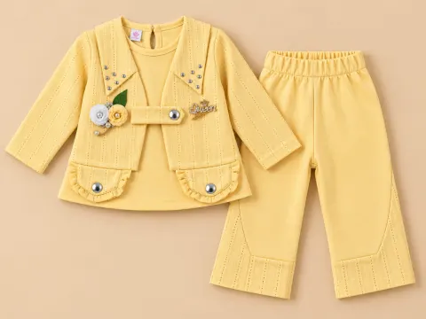 Girls 3-Piece Look Koti Style Suit