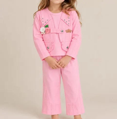 Girls Floral Koti Style Trouser Suit