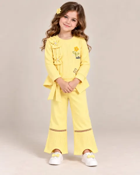 Butter Yellow co-ord set on model
