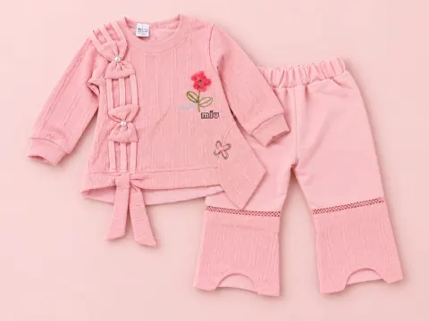 Girls Premium Bow & Floral 2-Piece Co-Ord Set – Saadi